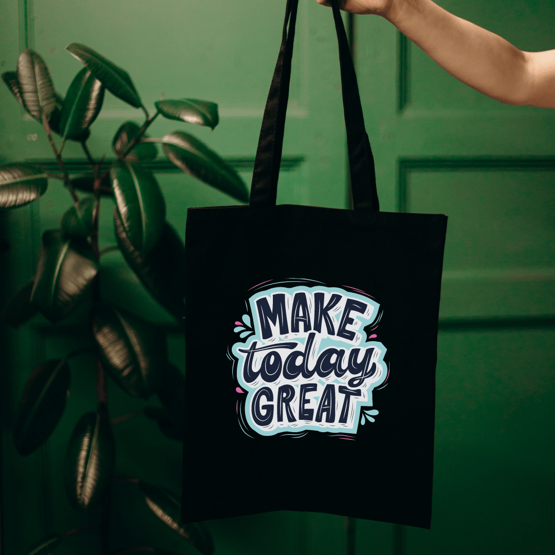 shopper nero con immagine personalizzata
